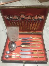 Servizio posate in acciaio laminate Oro