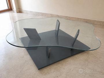 Tavolino salotto design cristallo sagomato