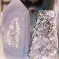 Agata Cristallizzata Lilla& Drusa Ametista Lavanda