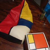 Pouf orologio cubo Piet Mondrian