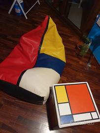 Pouf orologio cubo Piet Mondrian