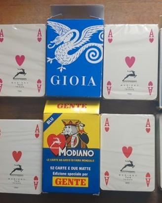 Lotto 5 mazzi di carte poker da collezione