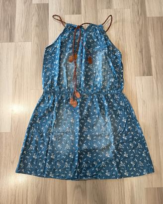 vestito denim con fiori donna - taglia unica 