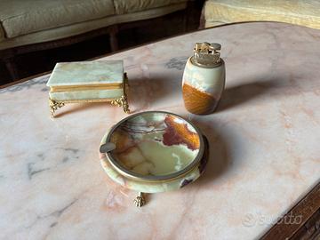 Set vintage onice e ottone 3pz