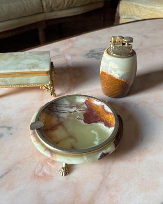 Set vintage onice e ottone 3pz