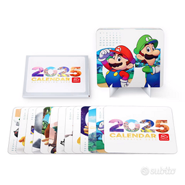 Calendario Nintendo 2025 da tavolo, con supporto