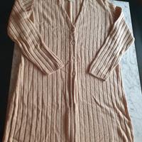 spolverino tg 50/52 cardigan lungo cashmere seta