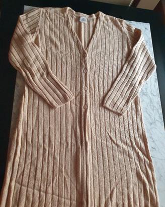 spolverino tg 50/52 cardigan lungo cashmere seta