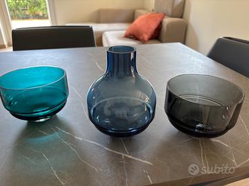 Vaso LEONARDO FUSIONE - 3 pezzi blu/turchese/fumé