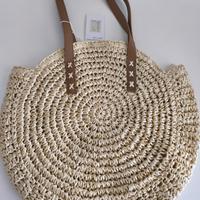 borsa in paglia da spiaggia capiente 