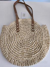 borsa in paglia da spiaggia capiente 