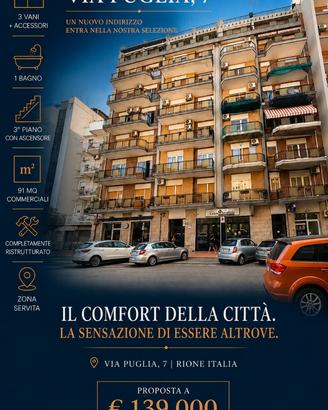Rione italia via puglia 3 vani +acc