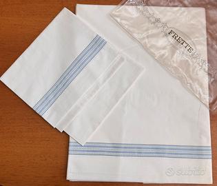 Set Lenzuolo + Federa Frette bianco/azz