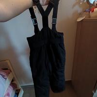 Tuta da sci a salopette 7 anni 122 cm unisex nero