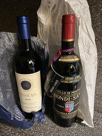 Sassicaia 1999 Biondi Santi riserva 1998