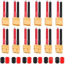 6 Coppie XT60 12AWG con Cavo Silicone e Cappucci P