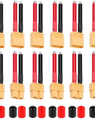 6 Coppie XT60 12AWG con Cavo Silicone e Cappucci P