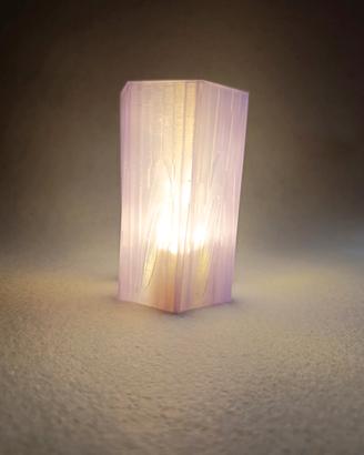 Lampada decorativa stampata in 3D con luce LED inc