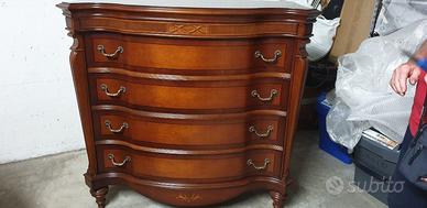 COMO' 4 CASSETTONI RADICA NOCE E INTARSIO