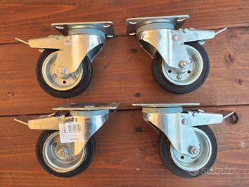 Set da 4 Ruote Pivottanti 