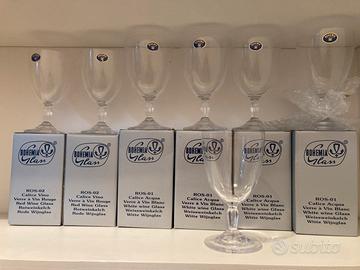 Set 7 bicchieri Bohemia Glass acqua e vino