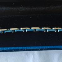 Bracciale uomo ceramica blu e diamantini