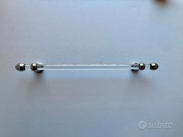 Porta asciugamani argento/vetro