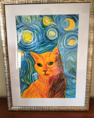 quadro 36x46 gatto 