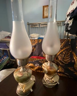Coppia lampadine vintage anni 70 onice Pakistan