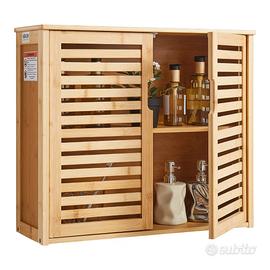 Armadietto da Bagno Pensile con Ripiani Regolabili