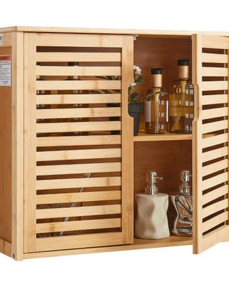 Armadietto da Bagno Pensile con Ripiani Regolabili