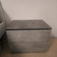 coppia di comodini grigio cemento