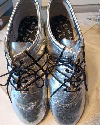 scarpe da ballo tg 44 capretto argento 
