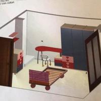 cameretta letto singolo, armadio 3 ante, settimino