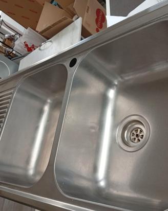 Lavello cucina Doppia Vasca con Gocciolatoio Inox