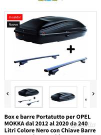 Baule + barre per Opel Mokka.