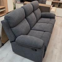 Divano recliner 3 posti grigio