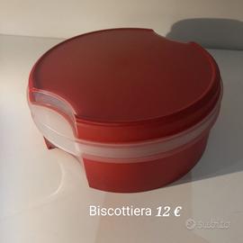 Tupperware biscottiera rossa