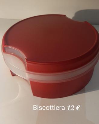 Tupperware biscottiera rossa