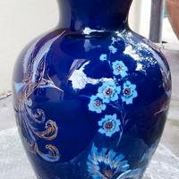 Vaso ceramica bavarese blu cobalto