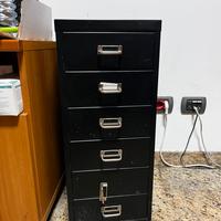 cassettiera-schedario ufficio 5 metallo nero