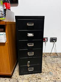 cassettiera-schedario ufficio 5 metallo nero