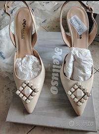 scarpe con tacco Melluso panna imballati