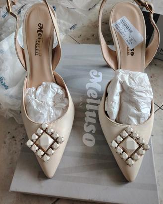 scarpe con tacco Melluso panna imballati