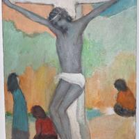 F. BELLORINI - CRISTO SULLA STRADA - OLIO SU TELA