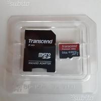 Scheda Micro SD con adattatore Transcend 64GB