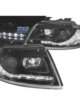 FARI AUDI A4 B6 00-04 LUCE DIURNA A LED FONDO NERO