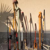 canne da pesca varie