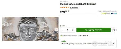 Stampa su tela Buddha 150 x 65 cm
