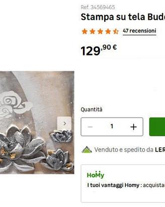 Stampa su tela Buddha 150 x 65 cm